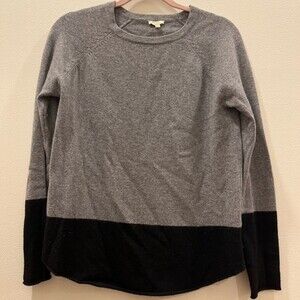 Project 100% Cashmere Grey and Black Crew Neck Sweater- Size Small